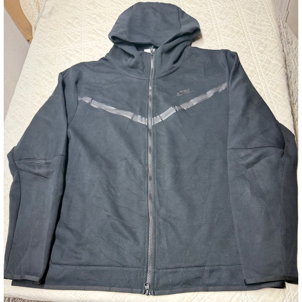 Nike Tech Fleece Hoodie Mens XL Black Full Zip Windrunner CU4489-010